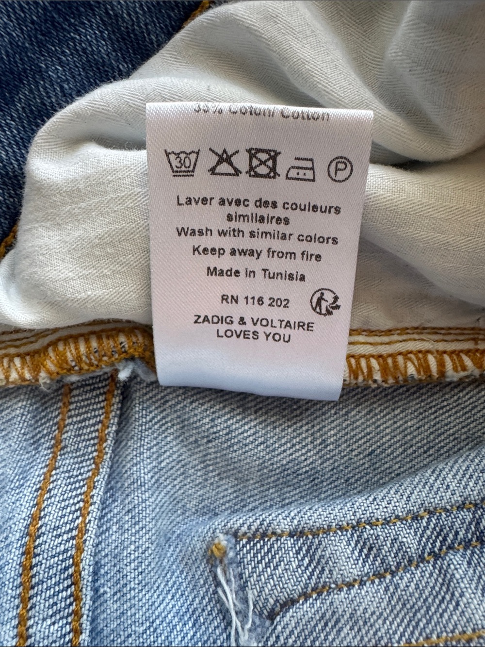 Free People Zadig & Voltaire Davida Rainbow Jeans Size 25 - Picture 11 of 15